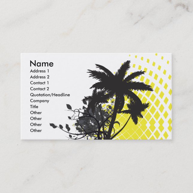 palm tree rays business card (Front)