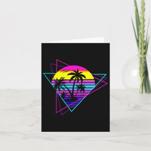 Palm Tree Retro Palm Tree 80s Eighties Summer Vaca Card