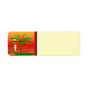 Palm Tree Return Address Label
