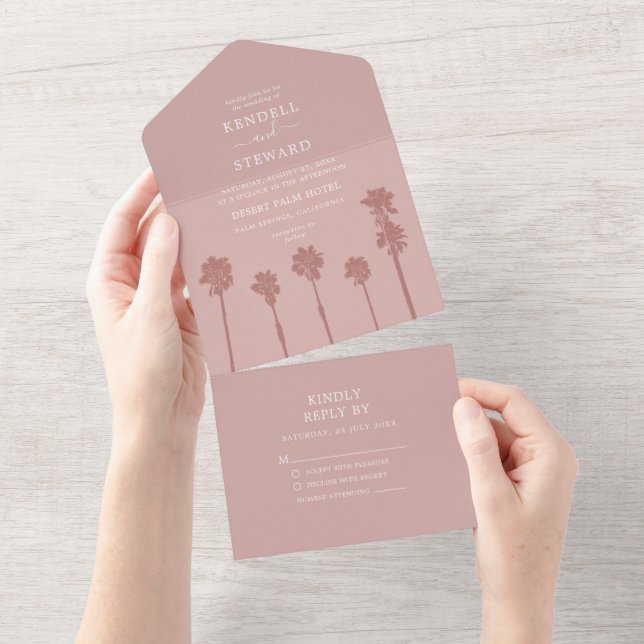 Palm Tree Romance Wedding Suite All In One Invitation (Tearaway)