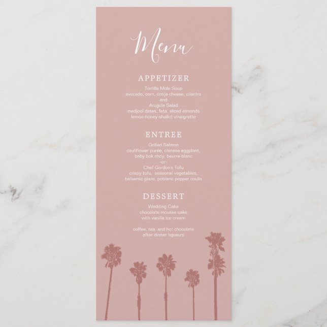 Palm Tree Romance Wedding Suite Menu (Front)