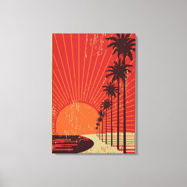 Palm Tree Row Canvas Print (Front)
