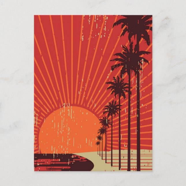 Palm Tree Row Postcard (Front)