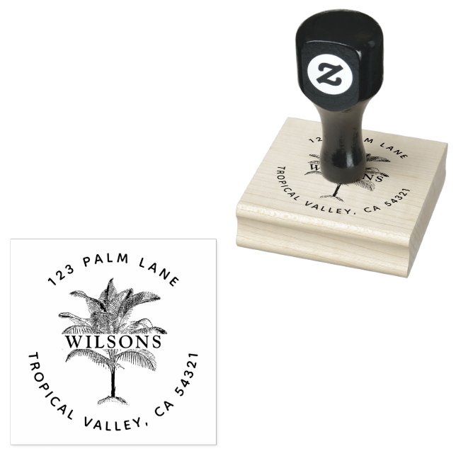 Palm Tree  Rubber Stamp (Stamped)