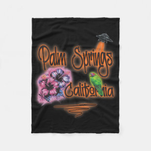 Palm Tree Santa Surfing Summer Christmas At The Be Fleece Blanket
