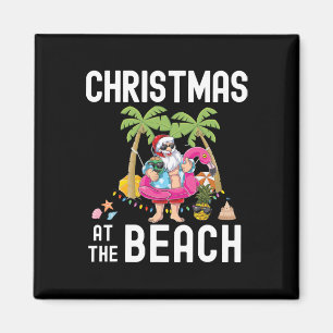 Palm Tree Santa Surfing Summer Christmas At The Be Magnet