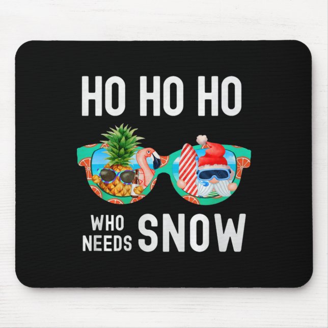Palm Tree Santa Surfing Summer Vacation Ho Ho Ho C Mouse Pad (Front)