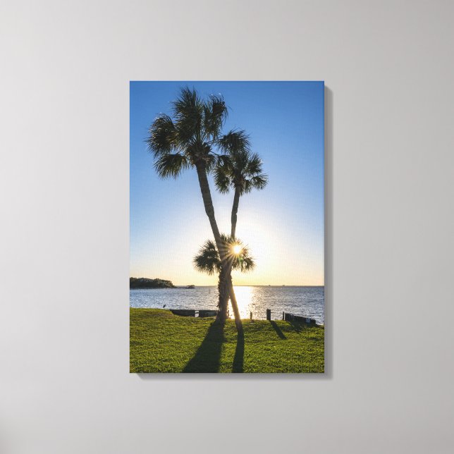 Palm Tree Scissors Silhouette Canvas Print (Front)