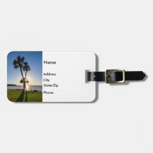 Palm Tree Scissors Silhouette Luggage Tag