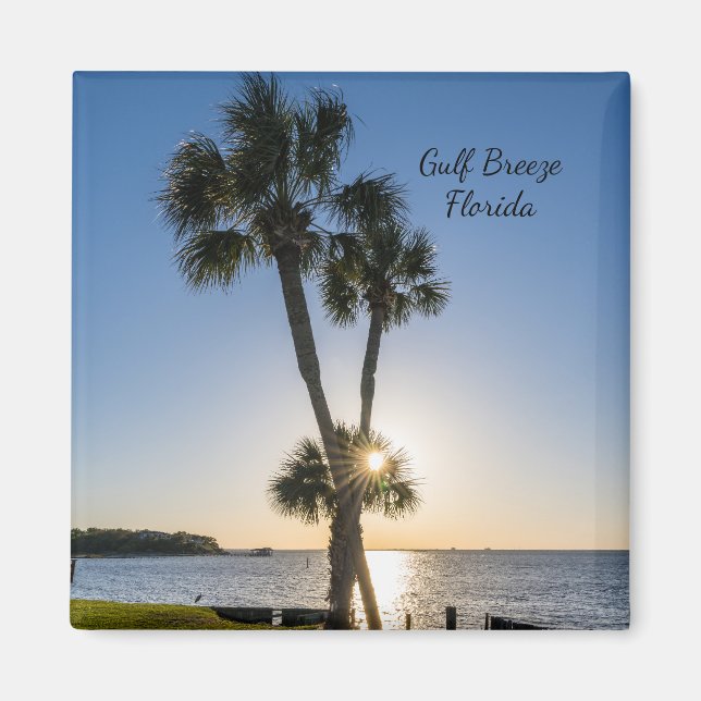 Palm Tree Scissors Silhouette Magnet (Front)