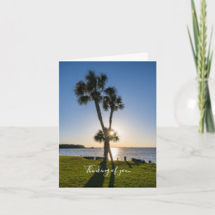Palm Tree Scissors Silhouette Thinking Of You Card