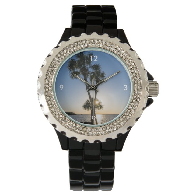 Palm Tree Scissors Silhouette Watch (Front)
