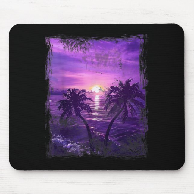 Palm Tree Sea Beach Tropical Summer Vacation Mouse Pad (Front)