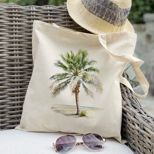 Palm Tree, Sea Summer Holidays Tote Bag (Creator Uploaded)