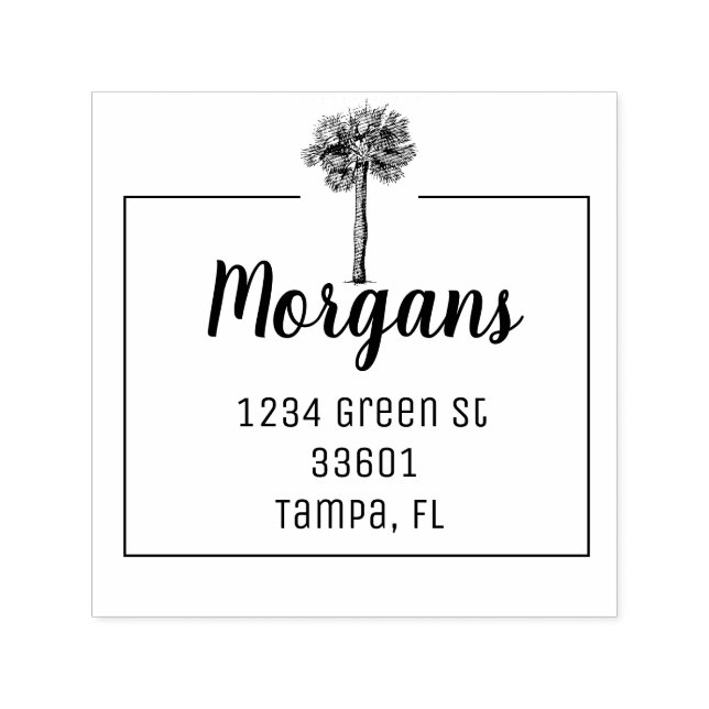 Palm tree self-inking stamp (Design)