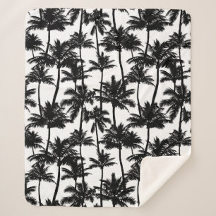 Palm Tree Shadow Pattern Sherpa Blanket