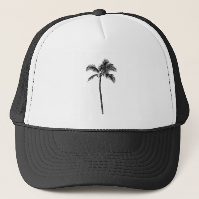 Palm Tree Shirt - Retro Style Tropical Beach  Trucker Hat (Front)