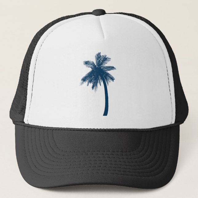 Palm Tree Shirt - Retro Style Tropical Beach  Trucker Hat (Front)