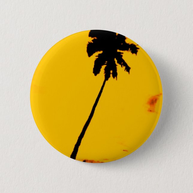 Palm Tree Silhouette 6 Cm Round Badge (Front)