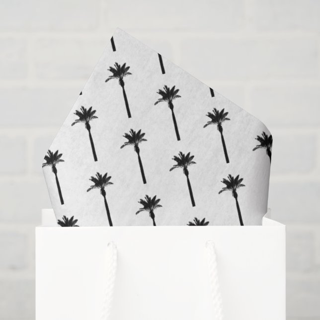 Palm Tree Silhouette Coastal Travel Chic Fun Tissue Paper (Gift Bag)