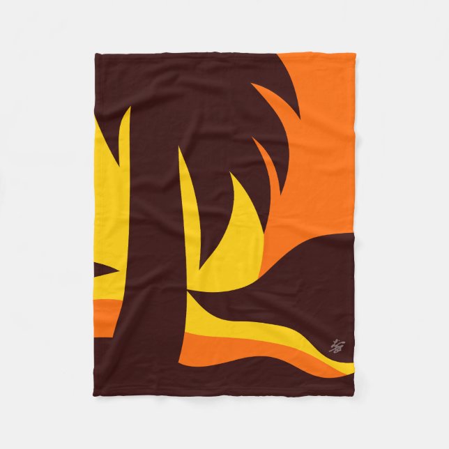 Palm Tree Silhouette In Sunset On Beach Fleece Blanket (Front)
