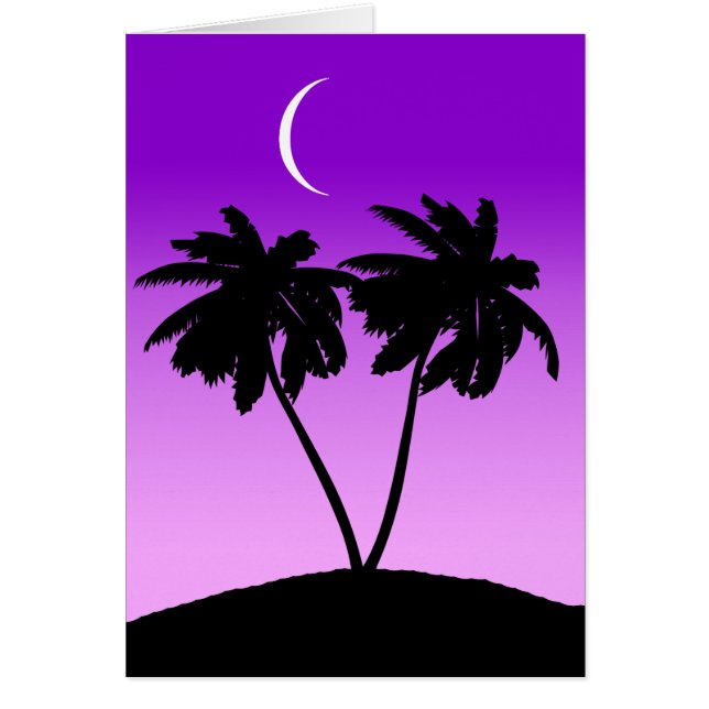Palm Tree Silhouette on Twilight Purple (Front)