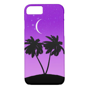 Palm Tree Silhouette on Twilight Purple Case-Mate iPhone Case