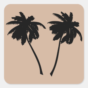 Palm Tree Silhouette Square Sticker