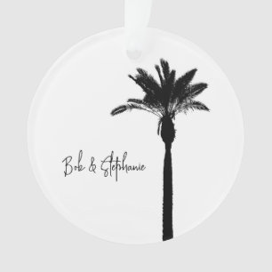 Palm Tree Silhouette Travel Coastal Modern Chic Ornament