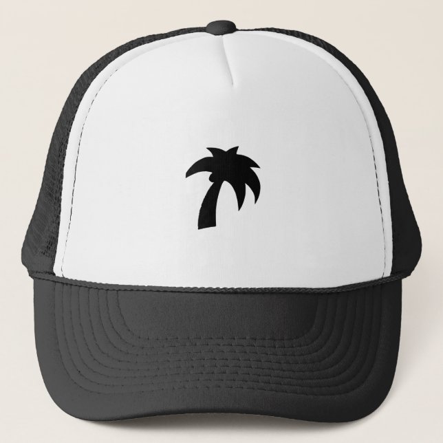 Palm Tree Silhouette Trucker Hat (Front)