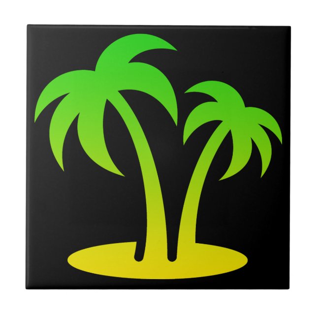 Palm Tree Small (4.25" x 4.25") Ceramic Photo Tile (Front)
