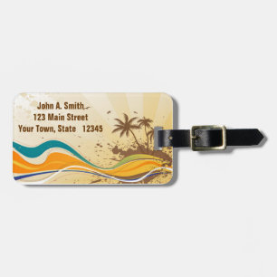 Palm Tree Splash Luggage Tag