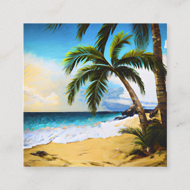 Palm Tree  Square Business Card (Front)