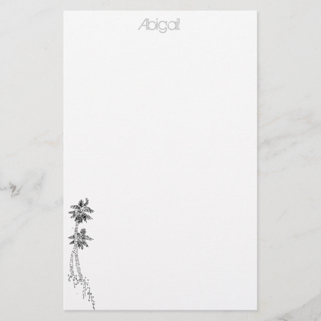 Palm tree stationery - personalised (Front)