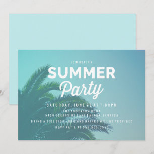 Palm Tree Summer Party Invitations