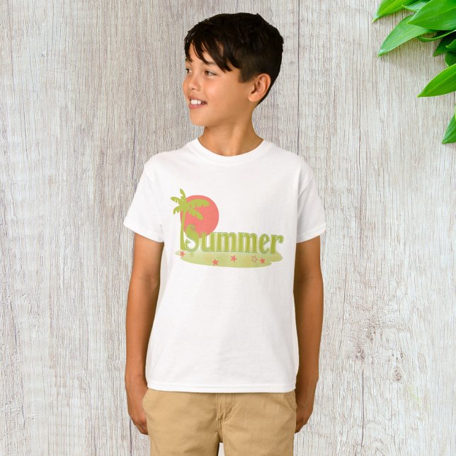 Palm Tree Summer with Sun and Beach T-Shirt (Creator Uploaded)