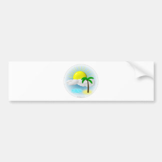 Palm Tree, Sun and Beach Bumper Sticker