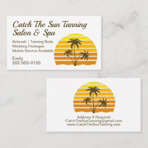 Palm Tree Sun Tanning Spray Tan Business Card
