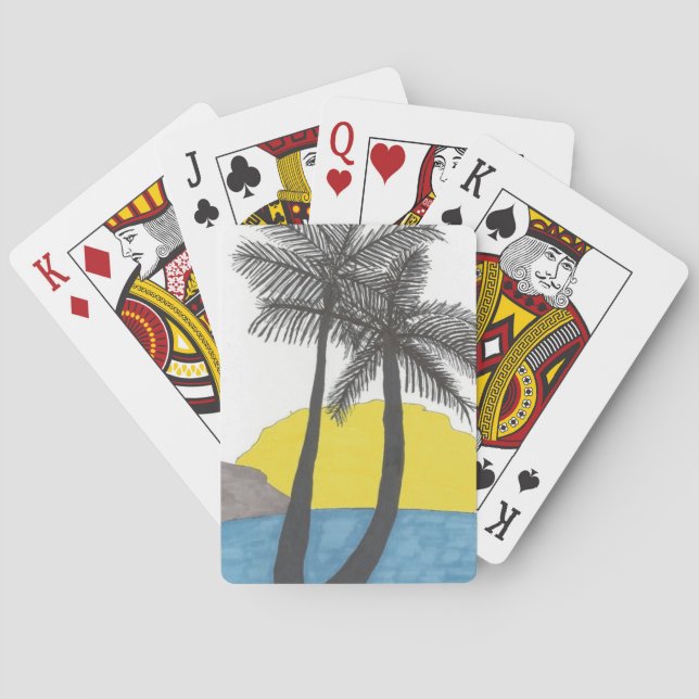 Palm Tree Sunrise Playing Cards (Back)