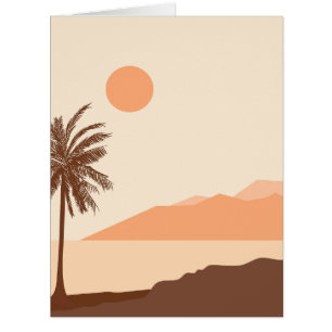 Palm Tree Sunset, Island, Boho Abstract Art