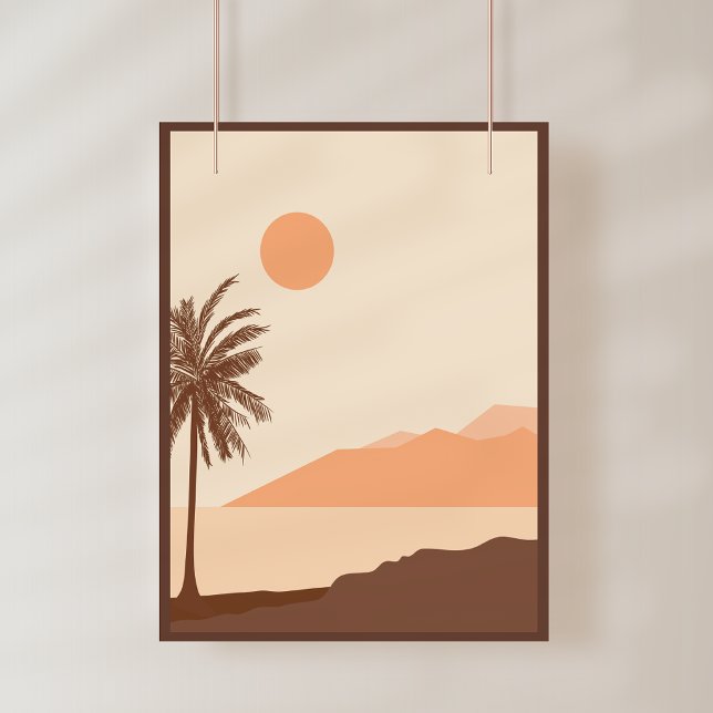 Palm Tree Sunset, Island, Boho Abstract Art Photo Print (Creator Uploaded)