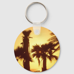 Palm Tree Sunset Key Ring