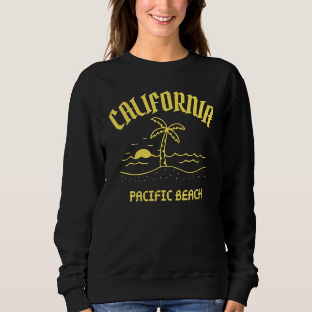 Palm Tree Sunset Pacific Beach San Diego Sweatshirt (Front)