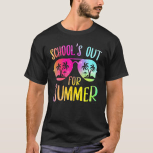 Palm Tree Sunset Sunglasses Schools Out For Summer T-Shirt