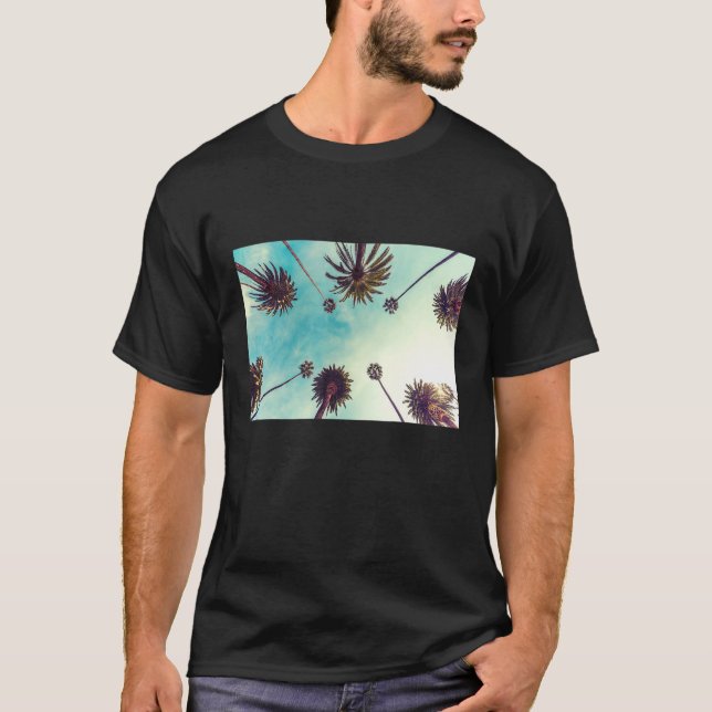 Palm Tree Sunset Tropical Beach California Vacatio T-Shirt (Front)