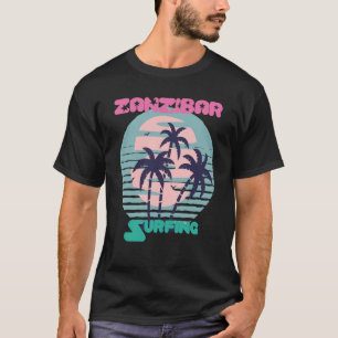 Palm tree Surfing Zanzibar Beach Vacation Island S T-Shirt