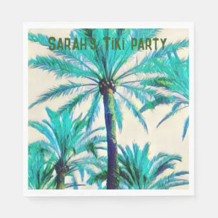 palm tree tiki party napkins