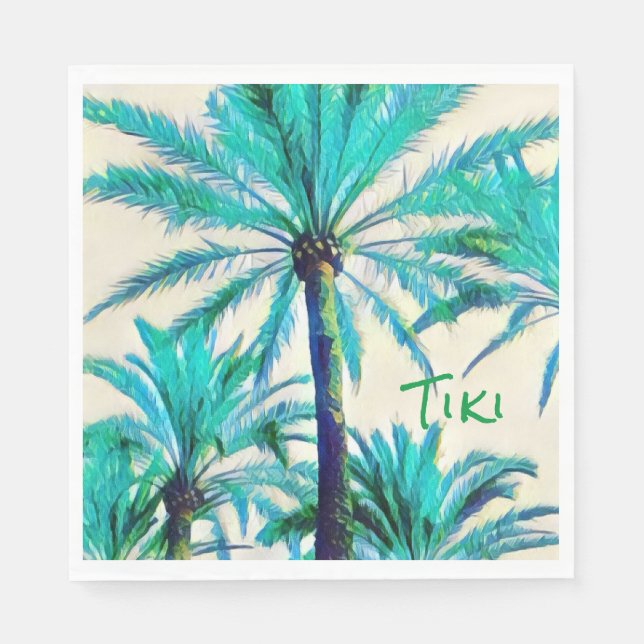 palm tree tiki party napkins (Front)