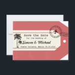 Palm Tree travel theme Luggage Tag Save the Date<br><div class="desc">Palm Tree travel theme Luggage Tag Save the Date for Weddings. Easily edit and move the text. Customise these tags by cutting off the front corners, punching a hole and attaching string! The backside is reversed on purpose, so that the corners line up! Please contact us if you need more...</div>