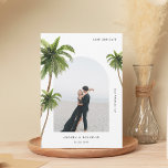 Palm Tree Tropical Arch Photo Destination Wedding Save The Date<br><div class="desc">Surprise your loved ones with this elegant Save the Date card,  featuring your custom arched photo and editable text. Easily add your own details by clicking on the "personalise" option.</div>